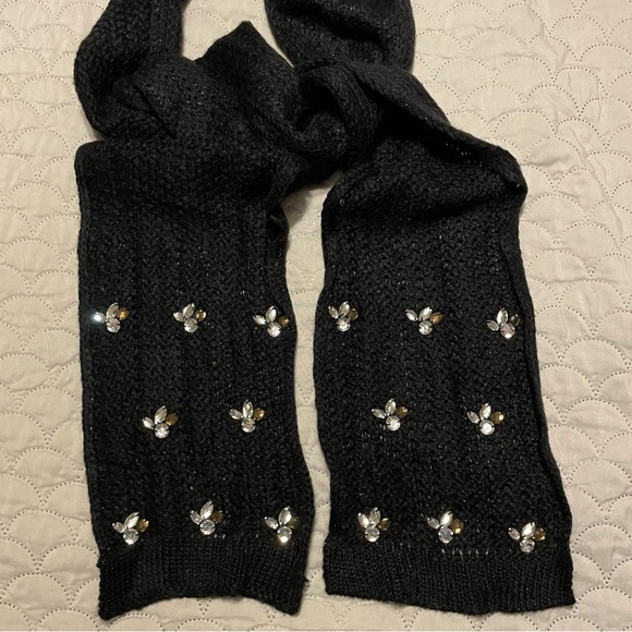 Black Scarf with Multicolored Jewels, NWT! - Picture 3 of 6